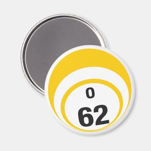 O 62 bingobal koelkastmagneet magneet (Voorkant / Achterkant)