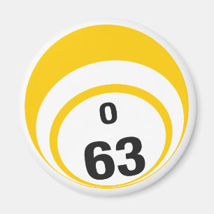 O 63 Bingo ball fridge magnet