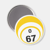 O 67 bingobal koelkastmagneet magneet (Voorkant / Achterkant)