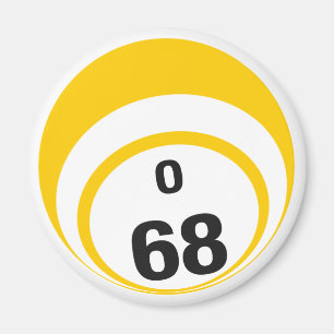 O 68 Bingo ball fridge magnet