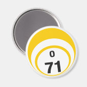 O 71 bingobal koelkastmagneet magneet (Voorkant / Achterkant)