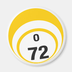 O 72 Bingo ball fridge magnet