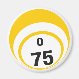 O 75 Bingo ball fridge magnet