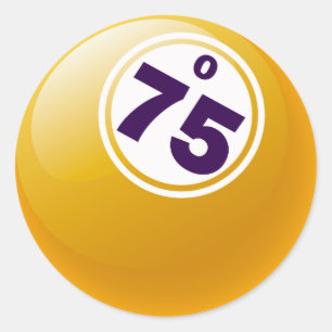 O 75 BINGO BALL RONDE STICKER