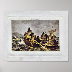 O A Wergeland, Vikings, Leif Ericson Poster