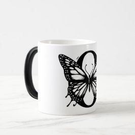 O Alphabet black butterfly Magische Mok