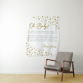 O, Baby! Baby Shower Achtergrond-XL-2 Tapijt Wandkleed