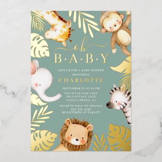 O Baby Baby shower Folie Uitnodiging (Voorkant)