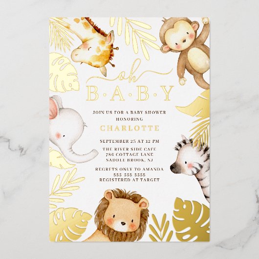 O Baby Baby shower Folie Uitnodiging (Voorkant)