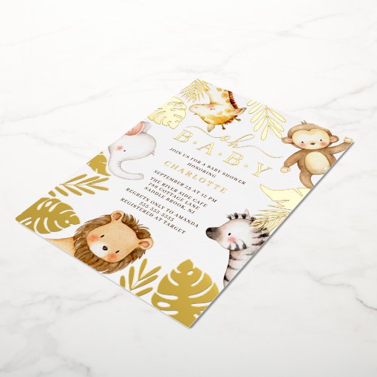 O Baby Baby shower Folie Uitnodiging (Gedraaid)