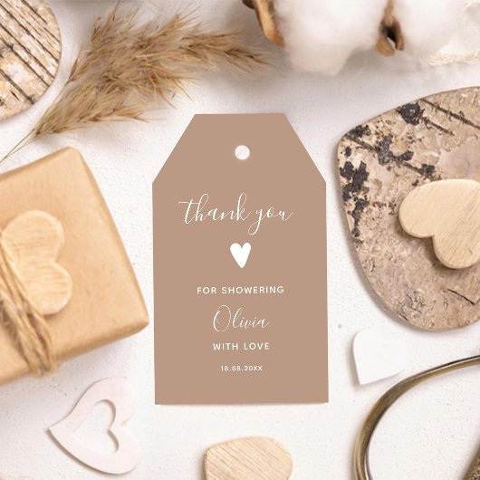 O Baby Beige Dank je Cadeaulabel