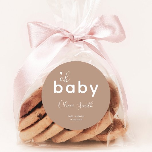 O Baby Beige Ronde Sticker