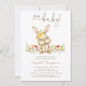 O baby Bunny baby shower Uitnodiging (Voorkant)
