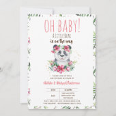 O Baby Een Kleine Beer Is Op Weg Panda Shower Kaart (Voorkant)