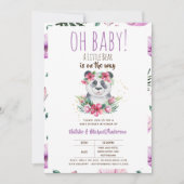 O Baby Een Kleine Beer Is Op Weg Panda Shower Kaart (Voorkant)