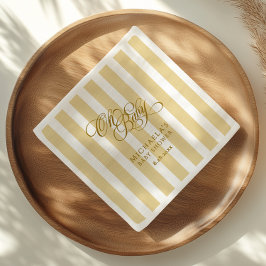 O Baby Elegante Schrift & Strepen Baby Shower Servet