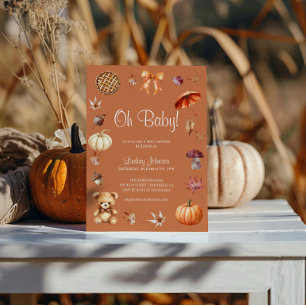 O Baby Herfst Terracotta Baby Shower Kaart