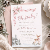 O, baby, het is koud buiten Roze strik babymeisje 