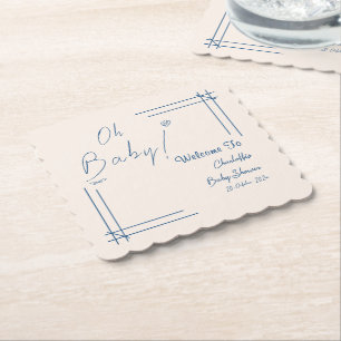 O, baby! Minimalistische baby shower geslacht neut Kartonnen Onderzetters