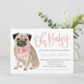 O, baby! Mooie hond Roze puppy hondenwasbeurt Kaart (Staand voorkant)