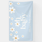 O, baby! Retro madeliefje boho baby shower Spandoek (Verticaal)