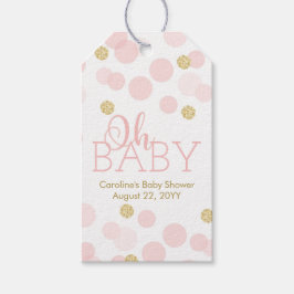 O Baby Roze Gouden Confetti Dank Je Wel Cadeaulabel