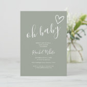 O Baby Shower All In One Neutraal Salie Groen Kaart (Staand voorkant)
