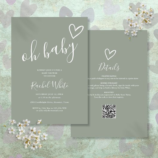 O Baby Shower All In One Neutraal Salie Groen Kaart