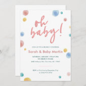 O baby shower uitnodiging (Voorkant / Achterkant)