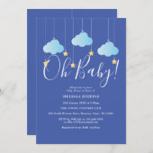 O Baby Twinkle Twinkle Baby Boy Shower / Sprinkle Kaart (Voorkant / Achterkant)
