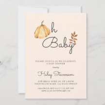 O, baby, waterverf pompoen herfst rustieke baby sh