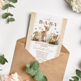 O Baby Woodland Animals Baby shower Invitation Briefkaart