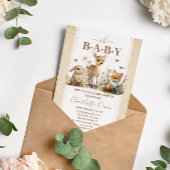 O Baby Woodland Animals Baby shower Invitation Briefkaart