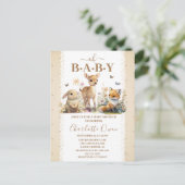 O Baby Woodland Animals Baby shower Invitation Briefkaart (Staand voorkant)
