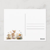 O Baby Woodland Animals Baby shower Invitation Briefkaart (Achterkant)