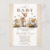 O Baby Woodland Animals Baby shower Invitation Briefkaart (Voorkant)