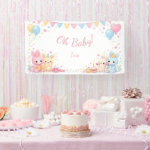 O Baby Woodland Schattig Konijn Pastel Baby Shower