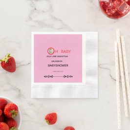 O, babykat afbeelding baby shower servet