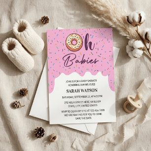 O Babys Strooidonut Tweeling Meisje Baby Shower Kaart