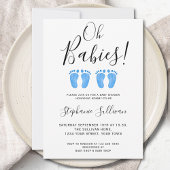 O, baby's tweeling jongens baby shower uitnodiging