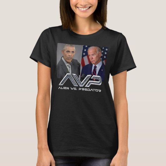 O Bama Biden Avp Alien vs P Redator T-shirt (Voorkant)