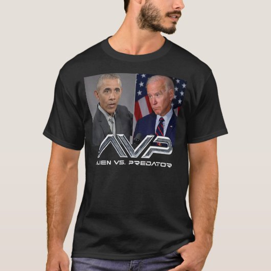 O Bama Biden Avp Alien vs P Redator T-shirt (Voorkant)