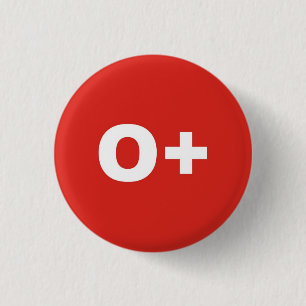 O+ bloedtype / groep Rh (Rhesus) positieve badge Ronde Button 3,2 Cm