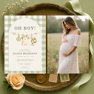 O Boy Bosland Foto Baby Shower Kaart