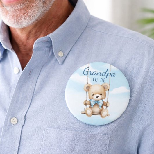O Boy Teddybeer Opa Worden Speld Ronde Button 7,6 Cm
