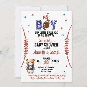 O Boy Voetbal Thema Baby Shower Kaart
