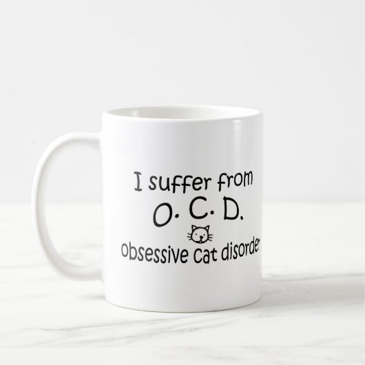 O.C.D. Obsessieve Cat Disorder Coffee Mok (Links)