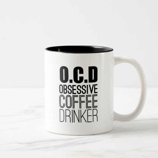 O.C.D Obsessieve Koffiedrinker Koffieliefhebber Hu Tweekleurige Koffiemok (Rechts)