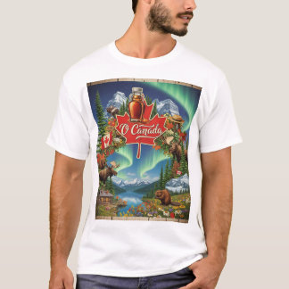 O Canada Collage – Vintage Canadese trots T-shirt