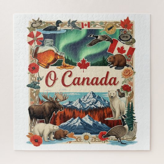 O Canada Collage – Vintage Patriotische legpuzzel (Verticaal)